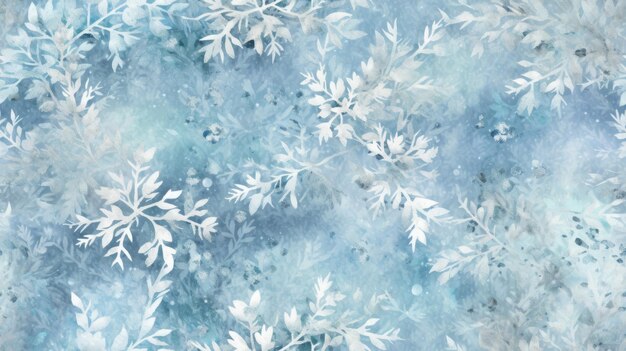 Seamless pattern background of beauty of a winter with snowflakes frost patterns and crystalline formations