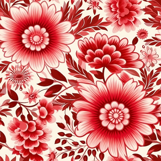 多彩な花から作られたシームレスなパターンの背景