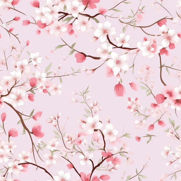 seamless pattern background showcasing a symphony of cherry blossoms in full bloom