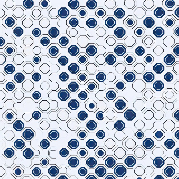 Photo seamless pattern background with hexagons in blue and white colors