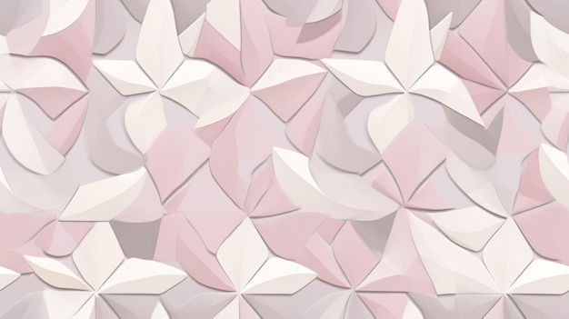 Seamless pattern background with traditional Japanese geometric patterns inspired by origami folds cherry blossom pink and subtle textures