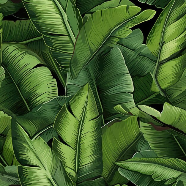 Photo seamless pattern of banana leaf