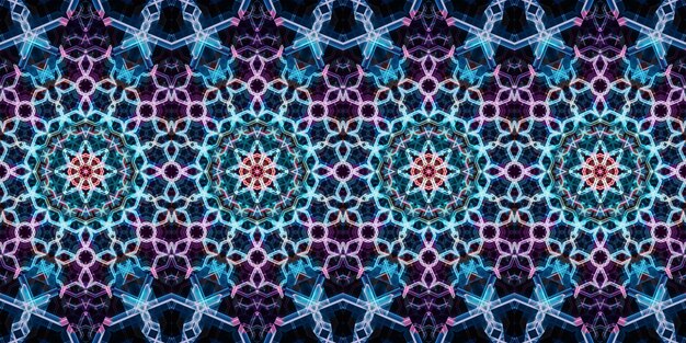 Photo seamless pattern banner kaleidoscope texture