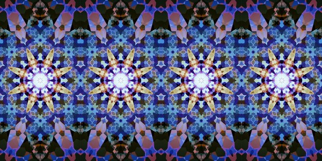 Foto seamless pattern banner kaleidoscope texture