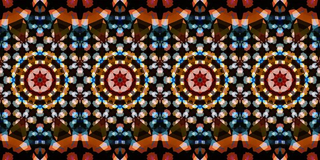 Seamless pattern banner Kaleidoscope texture