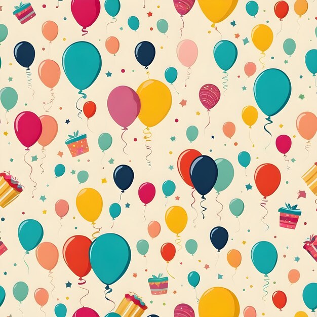 Foto schizzo di doodle di compleanno a modello senza cuciture