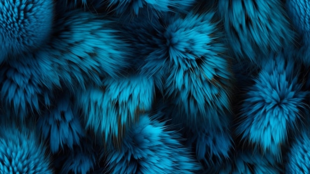 Seamless pattern blue fur background