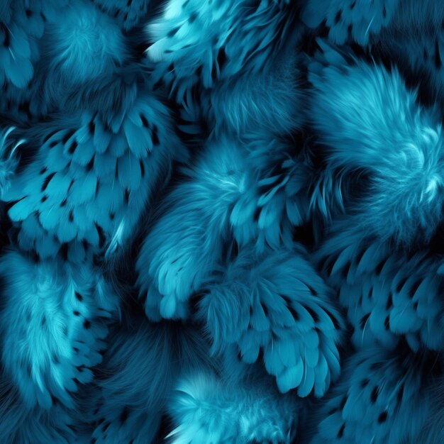 Seamless pattern blue fur background