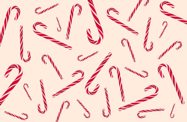 seamless Pattern of candy canes on beige