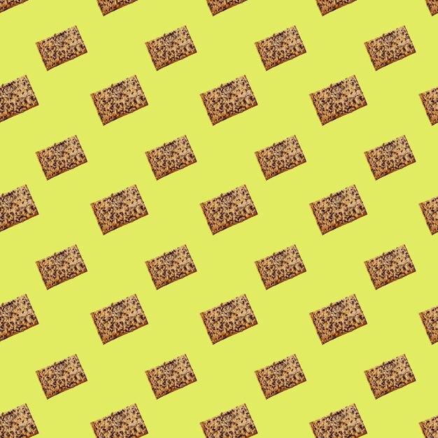 seamless pattern of cereal bread with flax and sunflower seeds