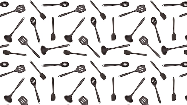 Photo seamless pattern of chef accessories isolated on a white surface