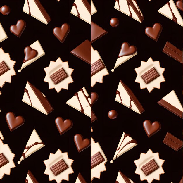 a seamless pattern of chocolates