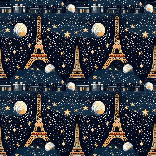 Foto disegno senza cuciture della torre eiffel di natale