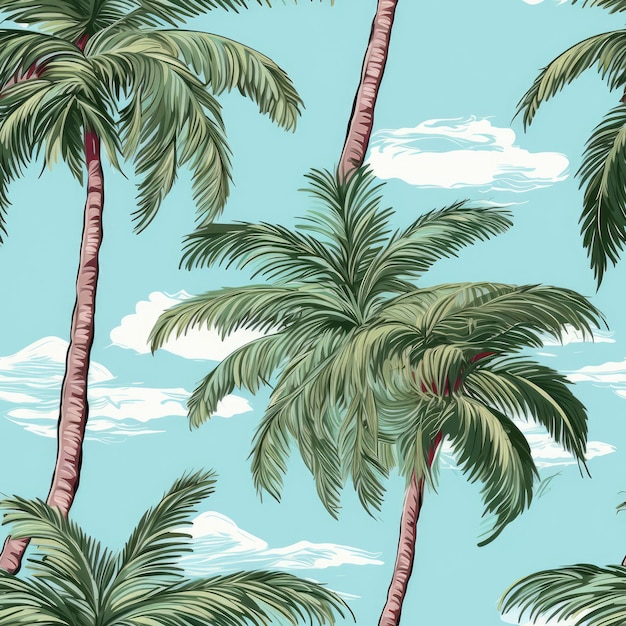 Seamless Pattern Coconut tree