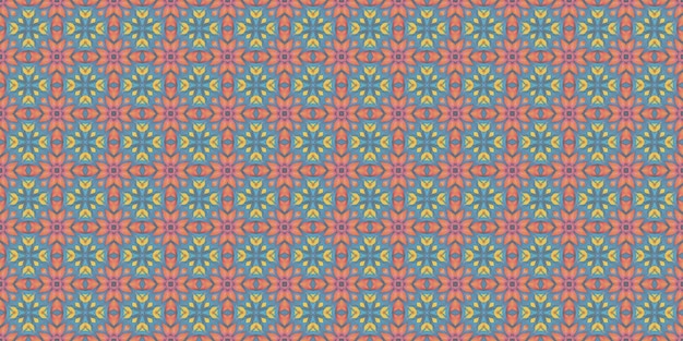seamless pattern colorful ethnic ornament arabesque style