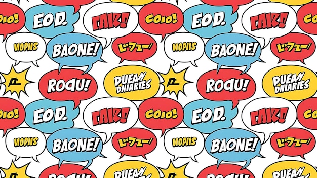 Seamless pattern comic speech bubbles vector illustration