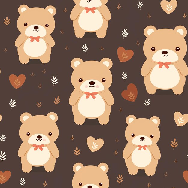 Photo seamless pattern of cute teddy bear cartoon