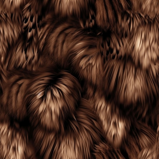 Seamless pattern dark brown fur background