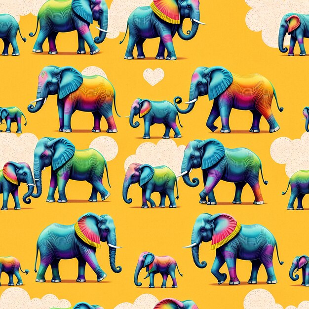 Photo a seamless pattern of elephant