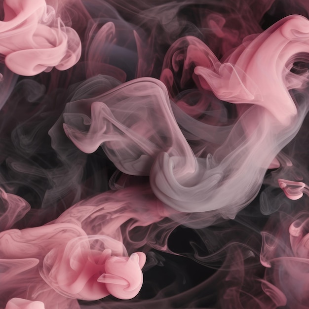 Бесшовный рисунок с сочетанием розового и черного дыма
