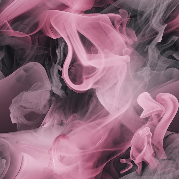 Бесшовный рисунок с сочетанием розового и черного дыма