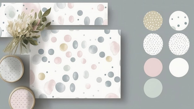 A seamless pattern featuring softly painted watercolor dots in various sizes in a peaceful and dreamy color palette Watercolor Dots Pattern Abstract Art watercolor pattern Generate Ai