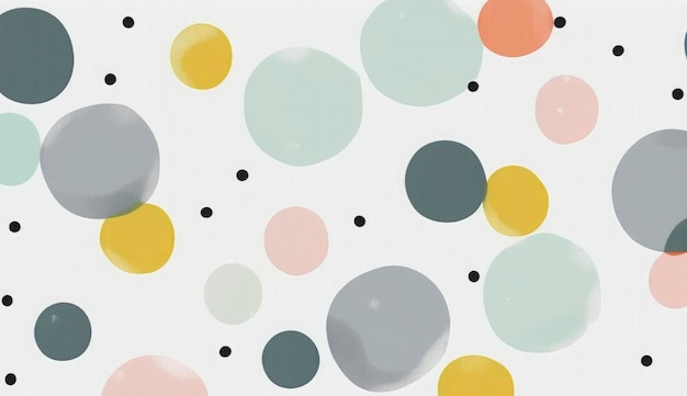 A seamless pattern featuring softly painted watercolor dots in various sizes in a peaceful and dreamy color palette Watercolor Dots Pattern Abstract Art watercolor pattern Generate Ai