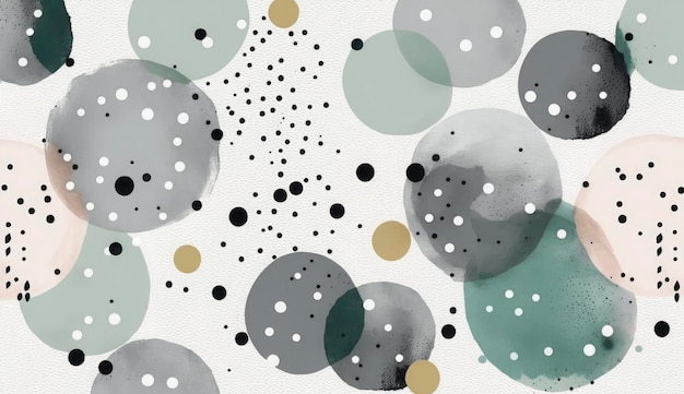 A seamless pattern featuring softly painted watercolor dots in various sizes in a peaceful and dreamy color palette Watercolor Dots Pattern Abstract Art watercolor pattern Generate Ai