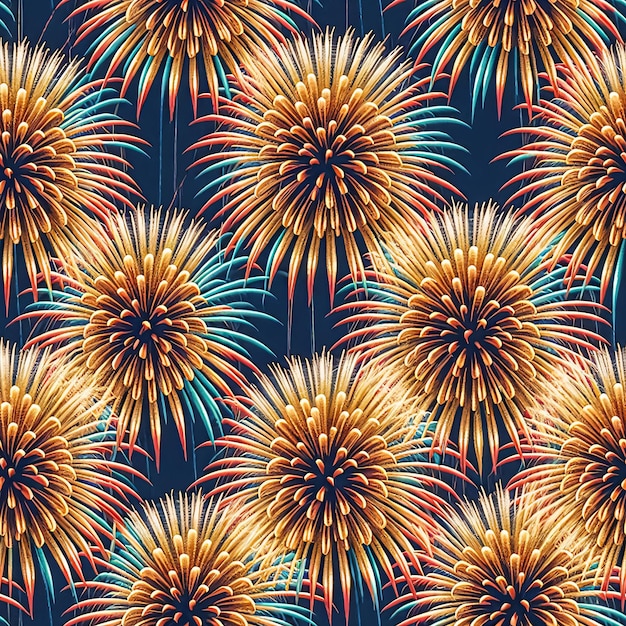 a seamless pattern of fireworks