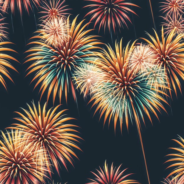 a seamless pattern of fireworks