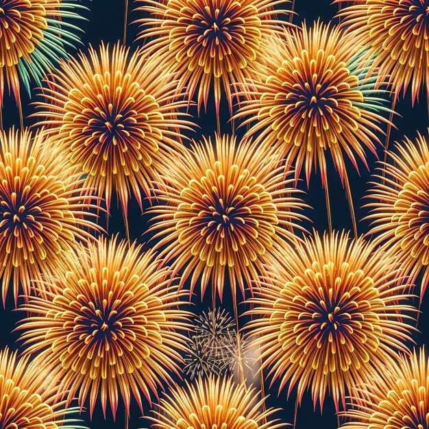 A seamless pattern of fireworks