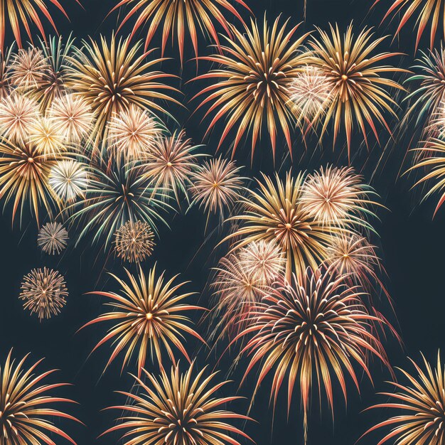 a seamless pattern of fireworks