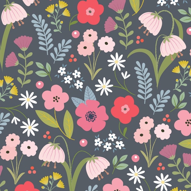 seamless pattern floral blossom fabric illustration