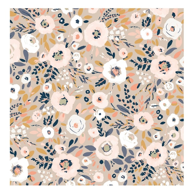 seamless pattern floral blossom fabric illustration