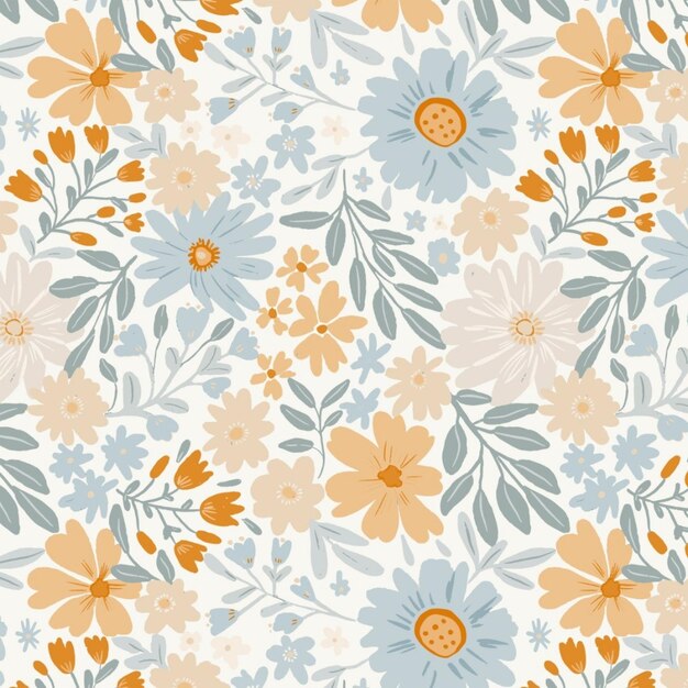 seamless pattern floral blossom fabric illustration