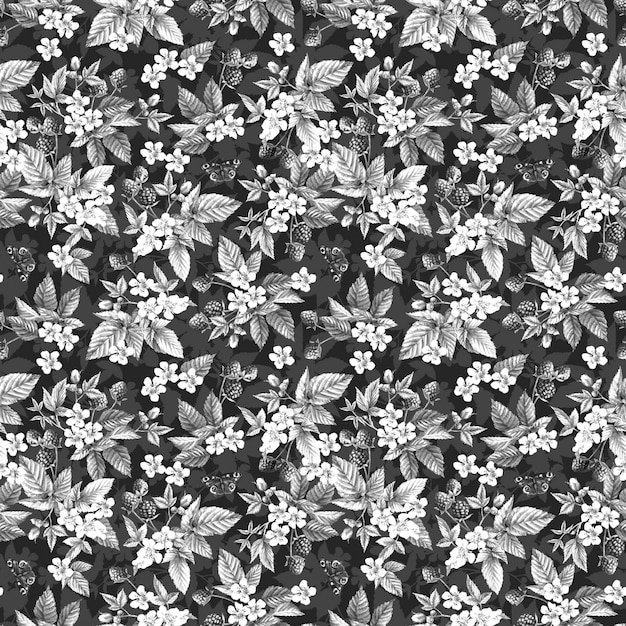 seamless pattern floral flower blossom leaves illustration doodle animal nature for wallpaper wedding invite gift paper