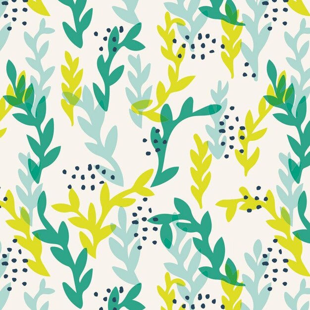 seamless pattern floral flower blossom leaves illustration