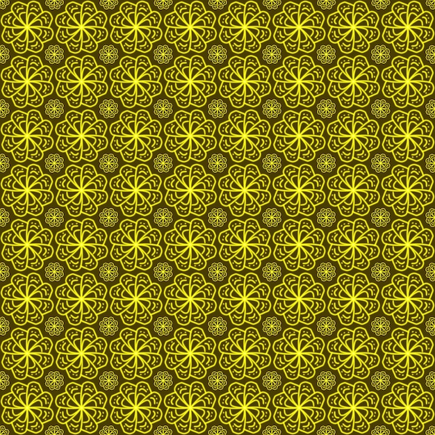 Seamless pattern floral flower line