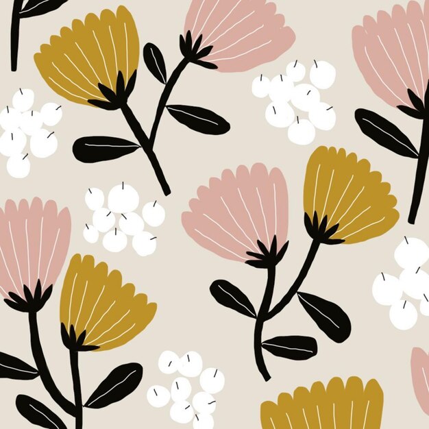 Photo seamless pattern floral flower plant nature illustration