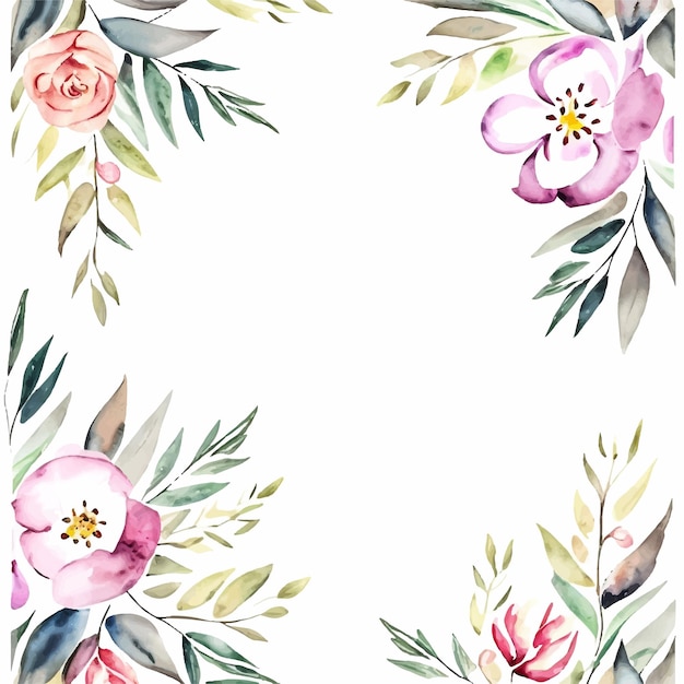 Photo seamless pattern flowers watercolor style art illustration