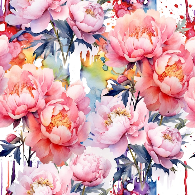 Seamless pattern of flowers