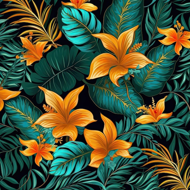 Seamless pattern of fresh green foliage leaves in the background Ideal for ecofriendly designs Generative AI