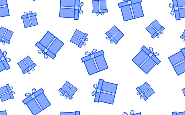 Seamless pattern from gifts on a white background