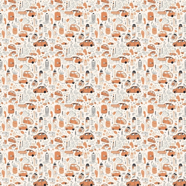 A seamless pattern of a funny cartoon animals.