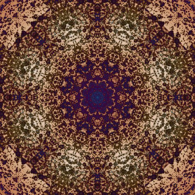 Seamless pattern of geometric flowers Space texture Kaleidoscope