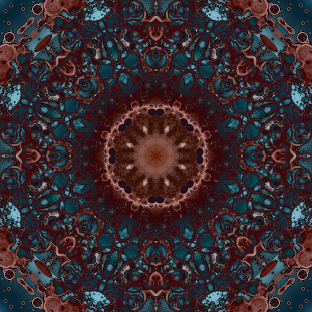 Seamless pattern of geometric flowers Space texture Kaleidoscope