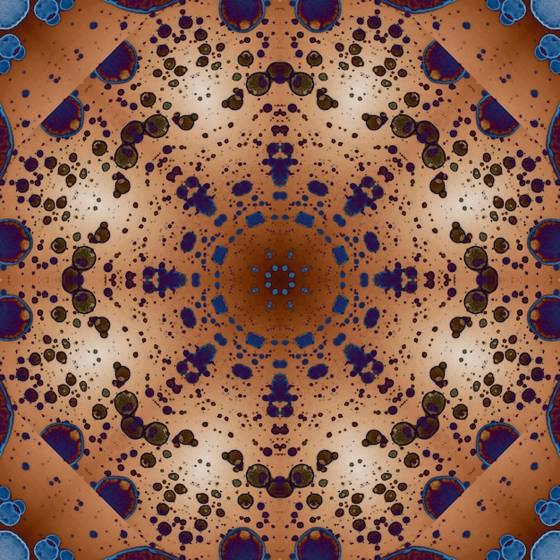 Бесшовный узор из геометрических цветов Космическая текстура Калейдоскоп
