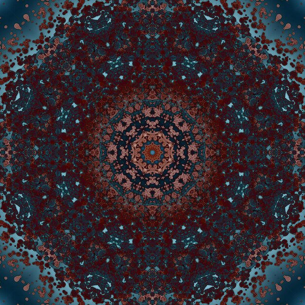 Seamless pattern of geometric flowers Space texture Kaleidoscope