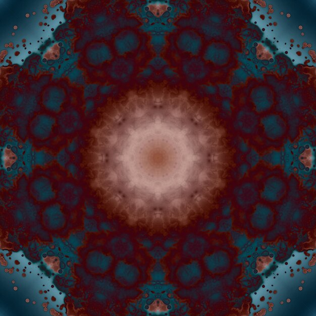 Photo seamless pattern of geometric flowers space texture kaleidoscope