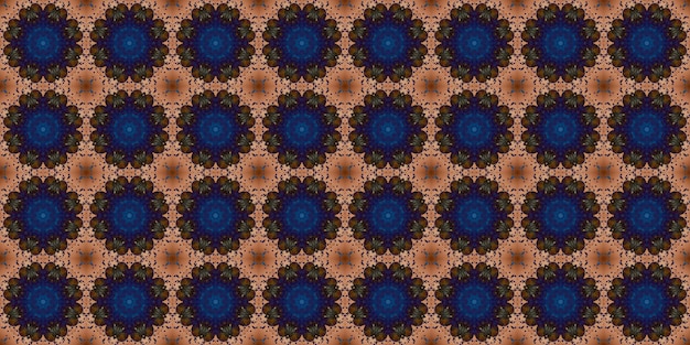 Seamless pattern of geometric flowers Space texture